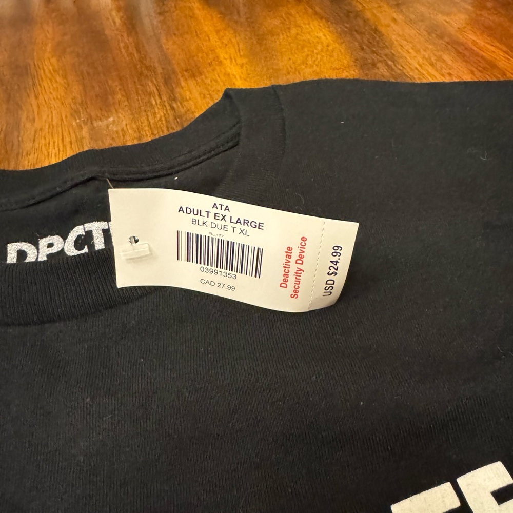 Adult Apparel Humor Black Statement Tee XL unfortunately I’m here - Picture 5 of 8